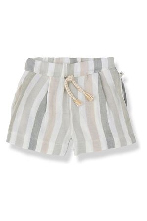 Bermuda in lino a righe beige e bianco 1+IN THE FAMILY KIDS | VILOPRIUBEIGE